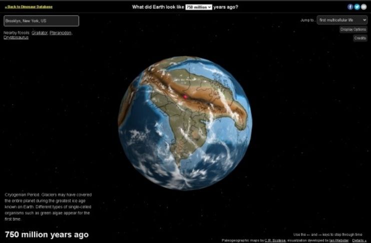 Mapa interativo mostra a história do mundo em 750 milhões de anos